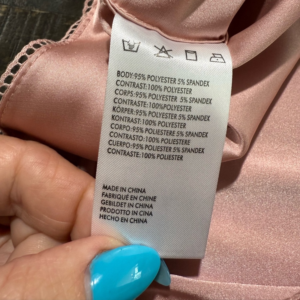 NWT Lani the Label Victoria Blush Pink Satin Lace Bodysuit Sz L Summer Party 90s - Picture 14 of 15